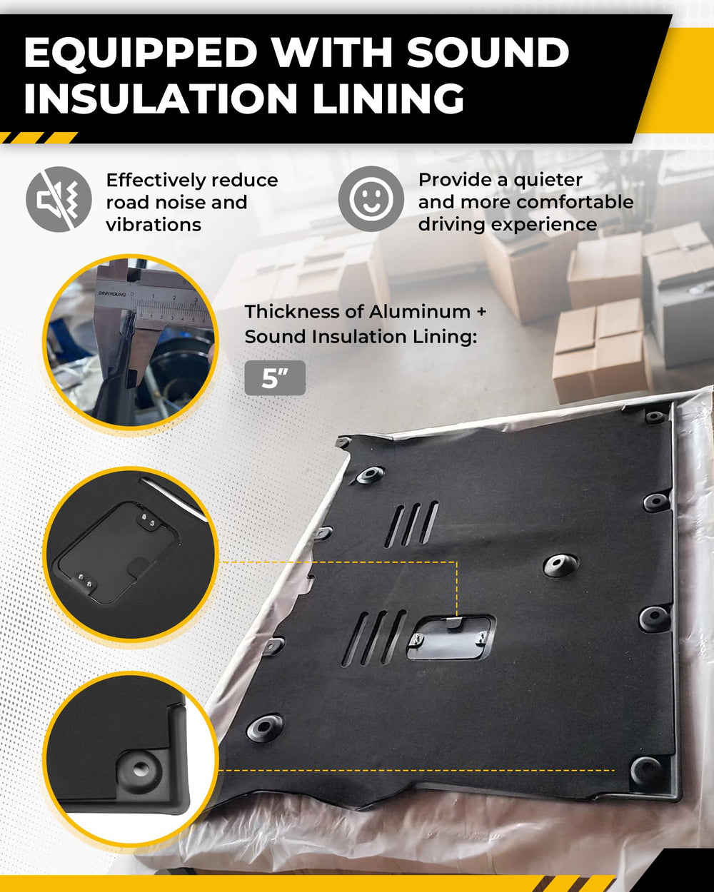 EZREXPM sound-insulation lining close-up reducing road noise and vibration