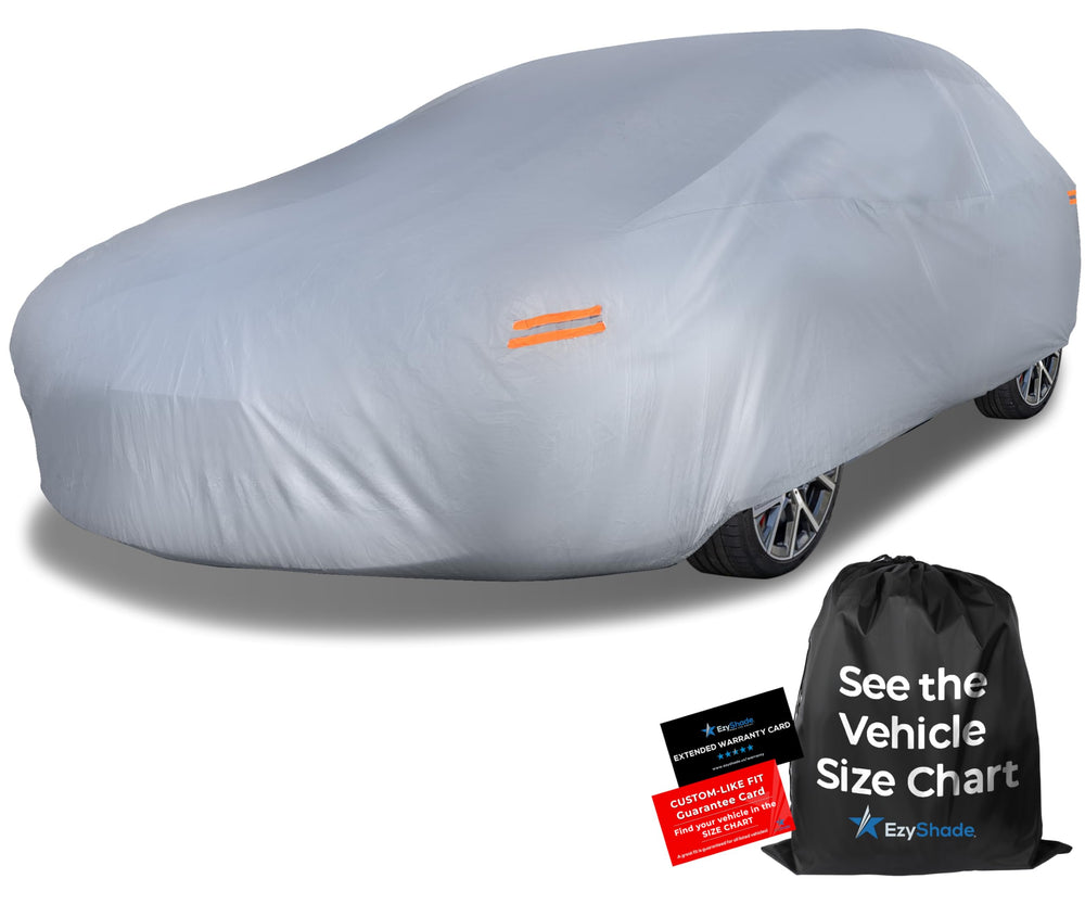 EzyShade front view on sports car showing full coverage and neat fit