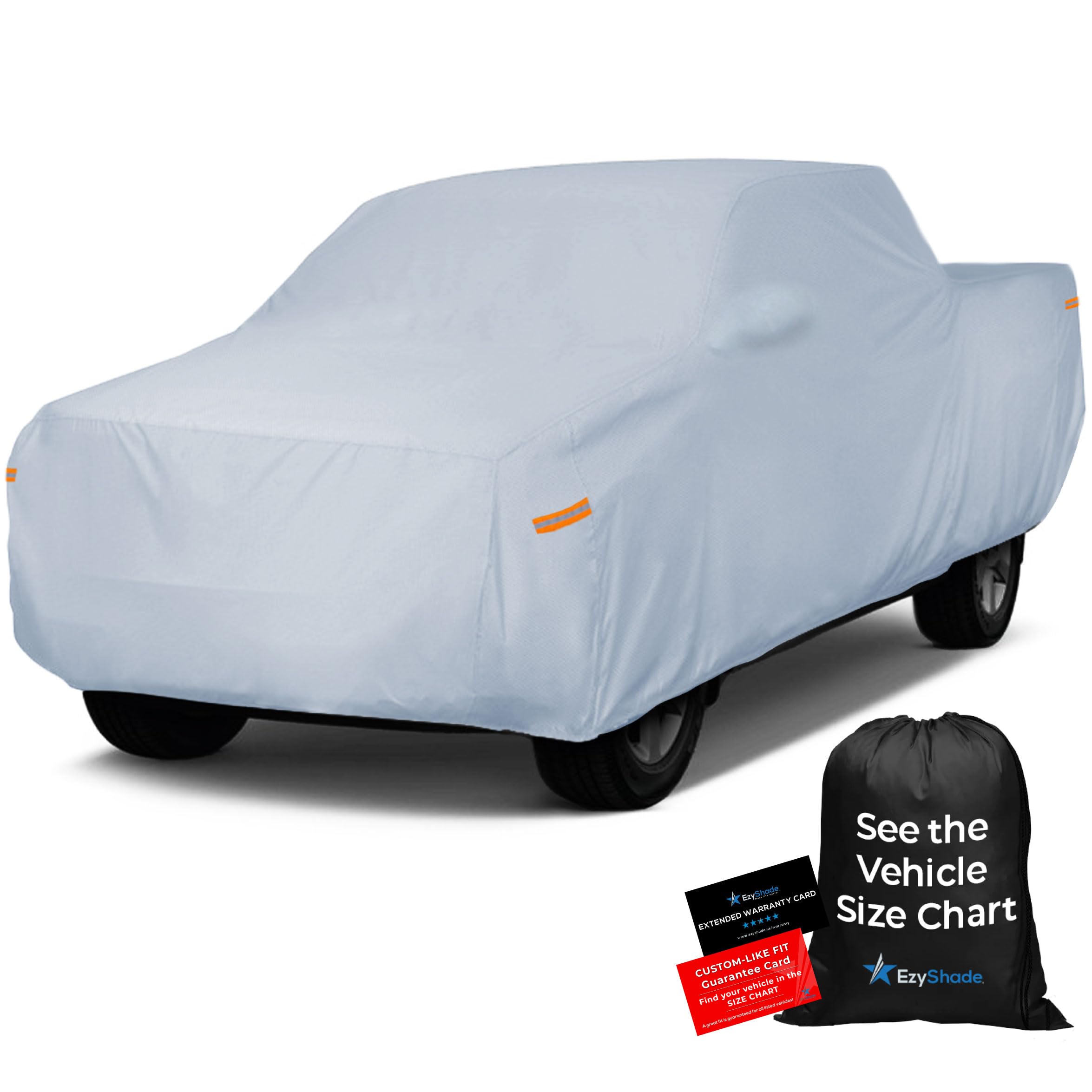 EzyShade front view showing full truck coverage and weather protection