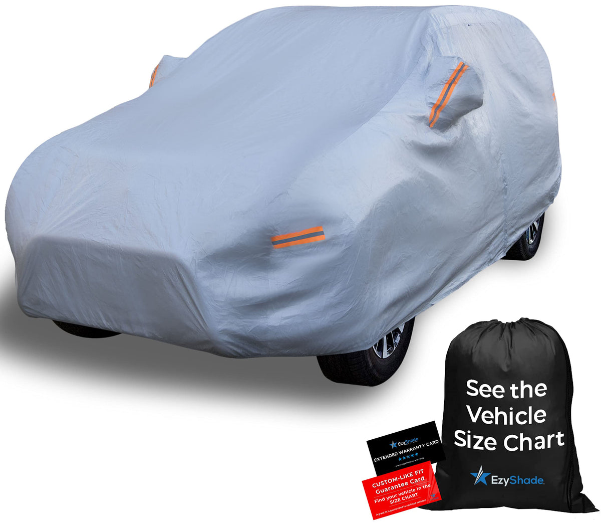 EzyShade front view showing full SUV coverage and weather protection benefit