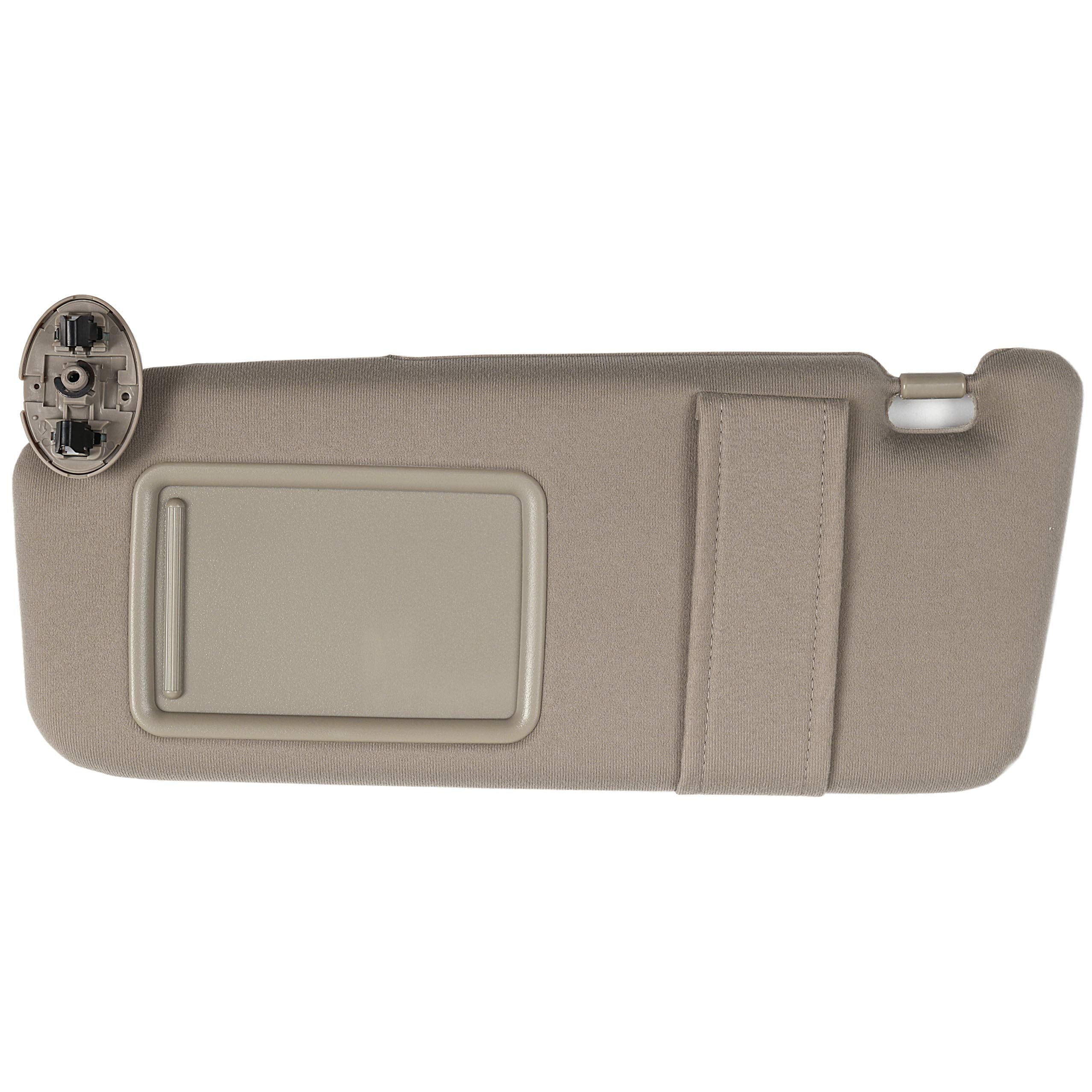 Ezzy Auto left driver sun visor front view showing fit and beige finish