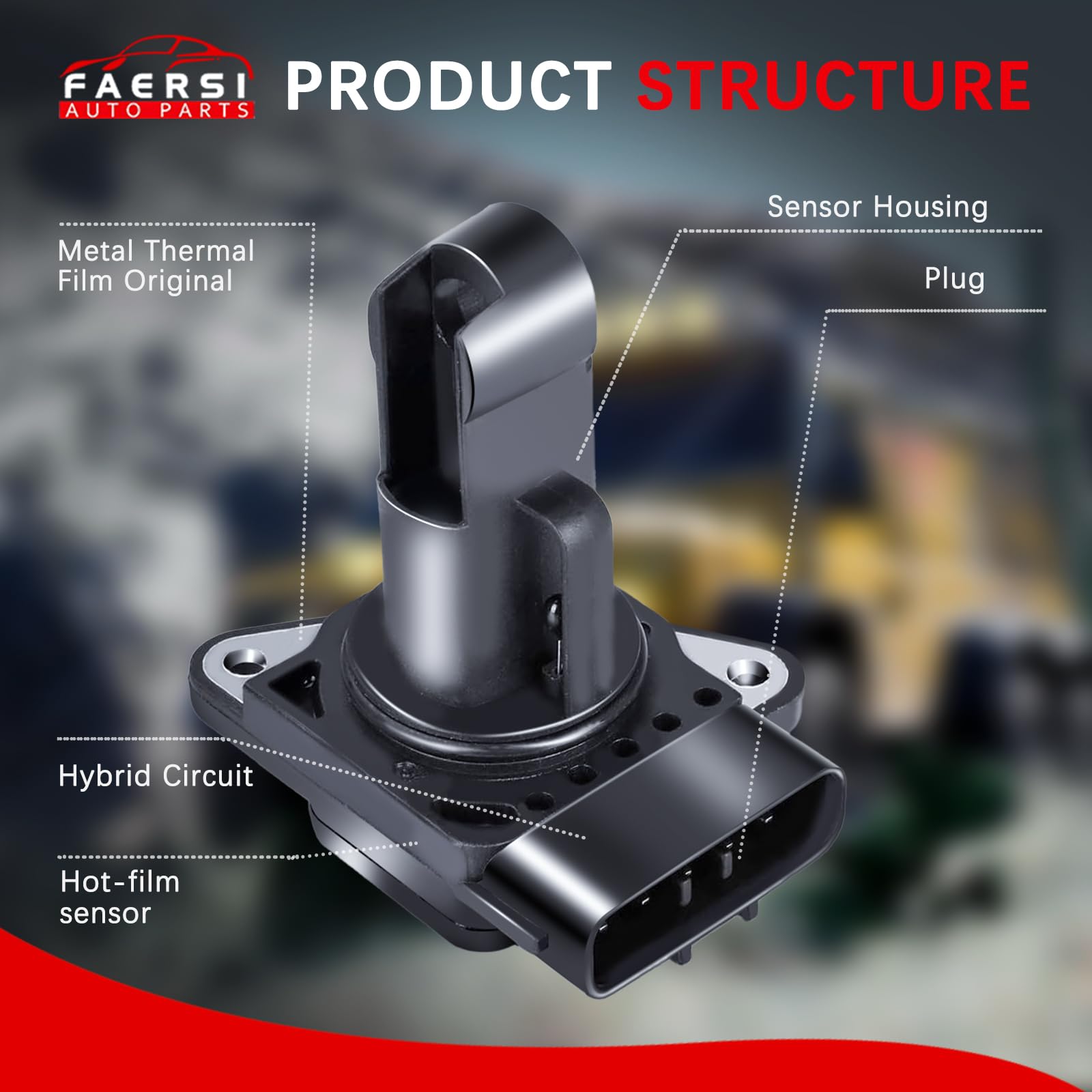 FAERSI MAF installed in engine bay demonstrating correct positioning and compatibility