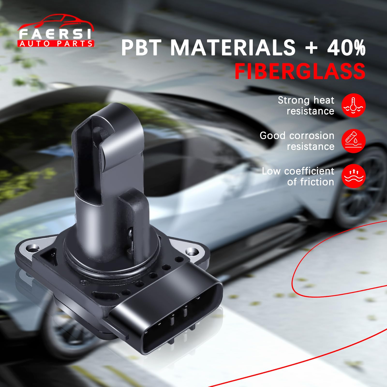 FAERSI MAF close-up of electrical connector for secure plug-and-play replacement