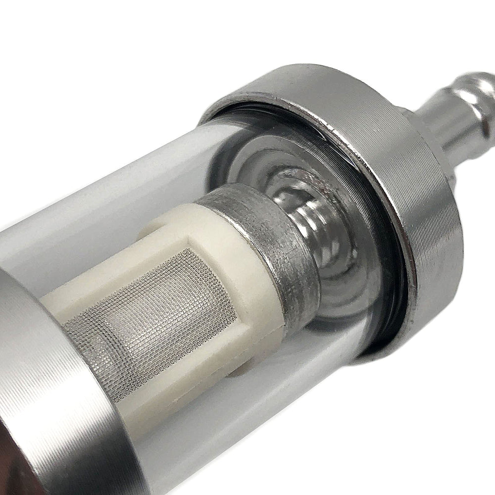 FainWan installed on motorcycle hose demonstrating easy inline replacement benefit