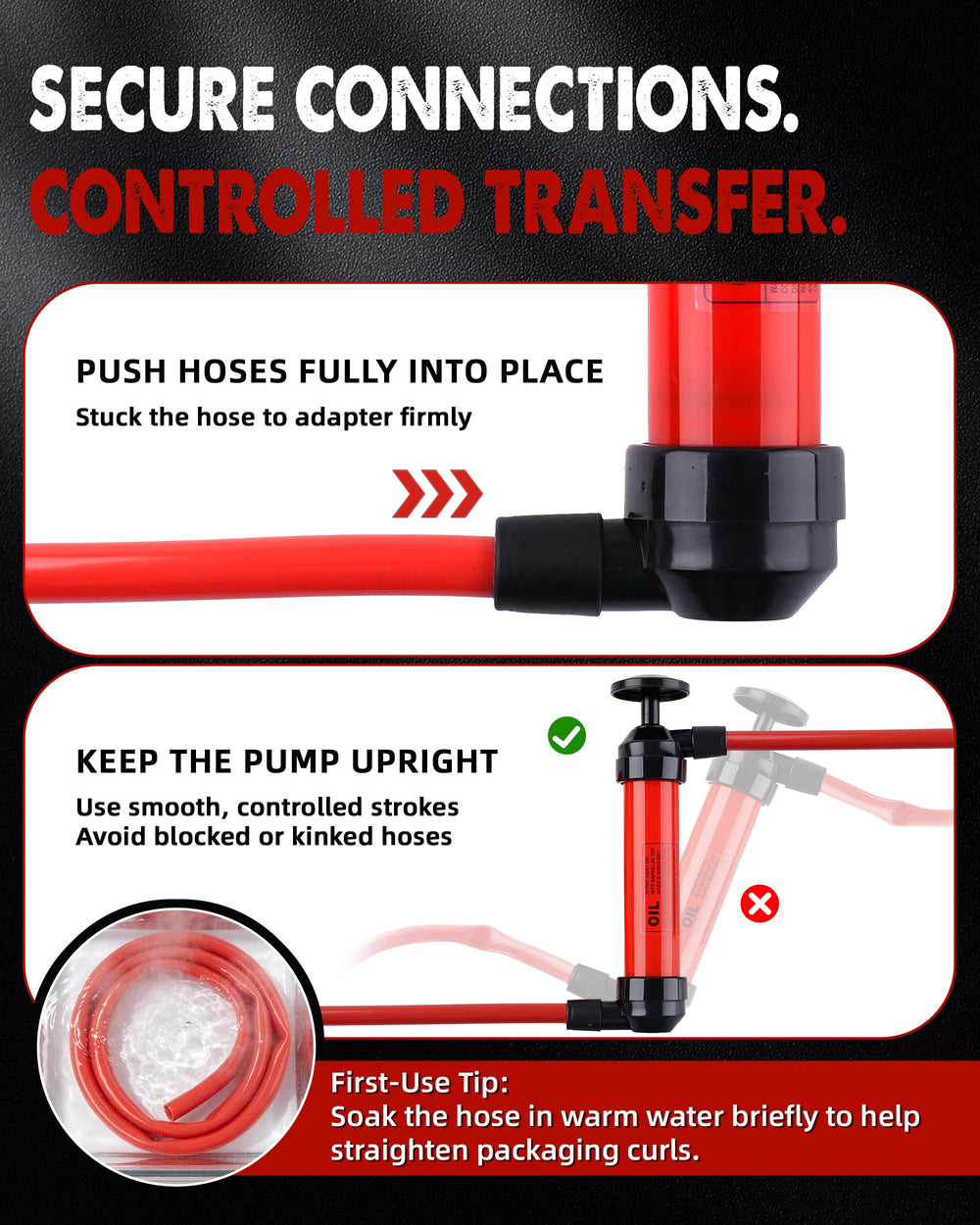 FAITIO packed kit layout showing included hoses and fittings for immediate setup