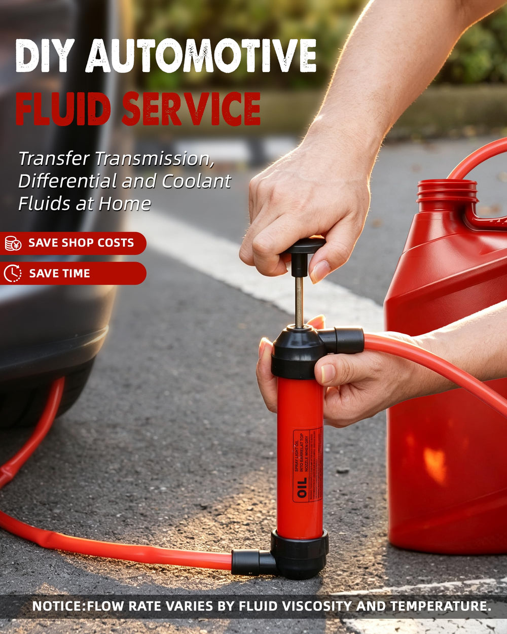 FAITIO pump in use on generator illustrating quick fuel transfer without power