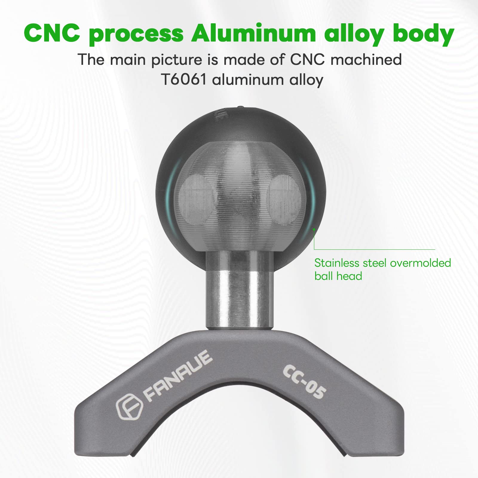 FANAUE scale comparison beside a coin showing compact lightweight size