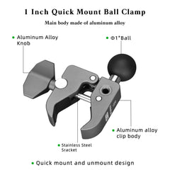 FANAUE side profile with detachable 1" ball illustrating compatibility advantage