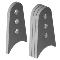 Fanmao front view of four weld-on shock tabs showing pack and fit benefit