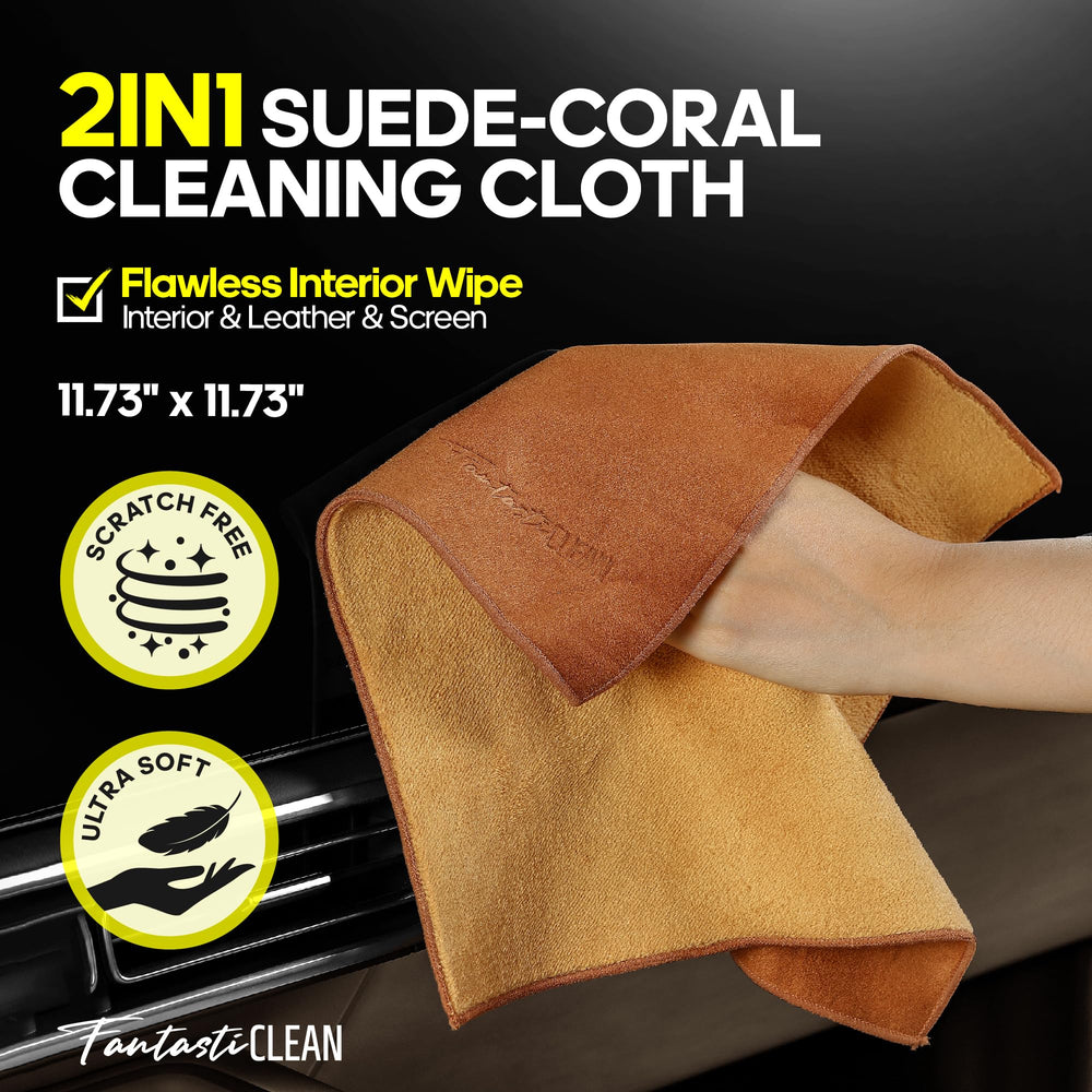 Fantasticlean close-up of leather brush protecting leather surfaces from scratches