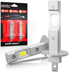 FANTELI H1 front packaging showing bulbs and plug-and-play adapter benefits