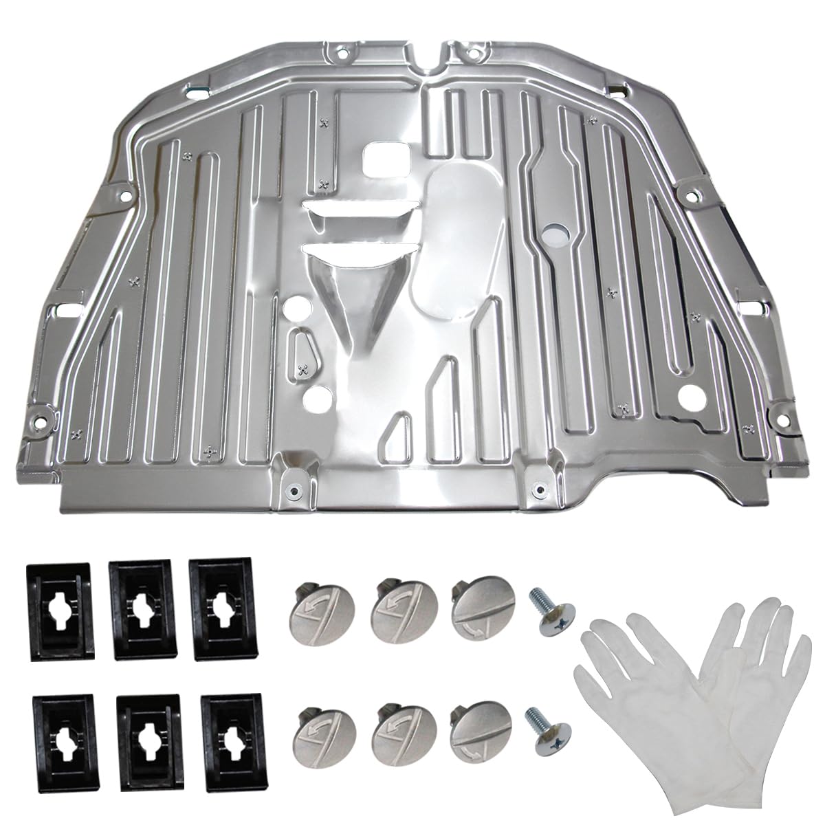 FANXIN front view of engine splash shield showing full coverage and fit