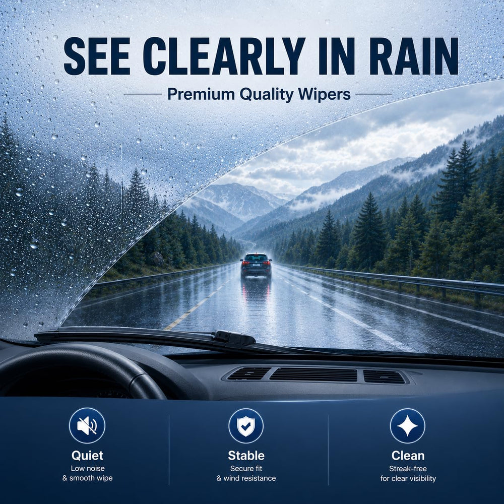 FAPIUO wiper blades beside ruler showing true 24-inch and 19-inch lengths for correct replacement