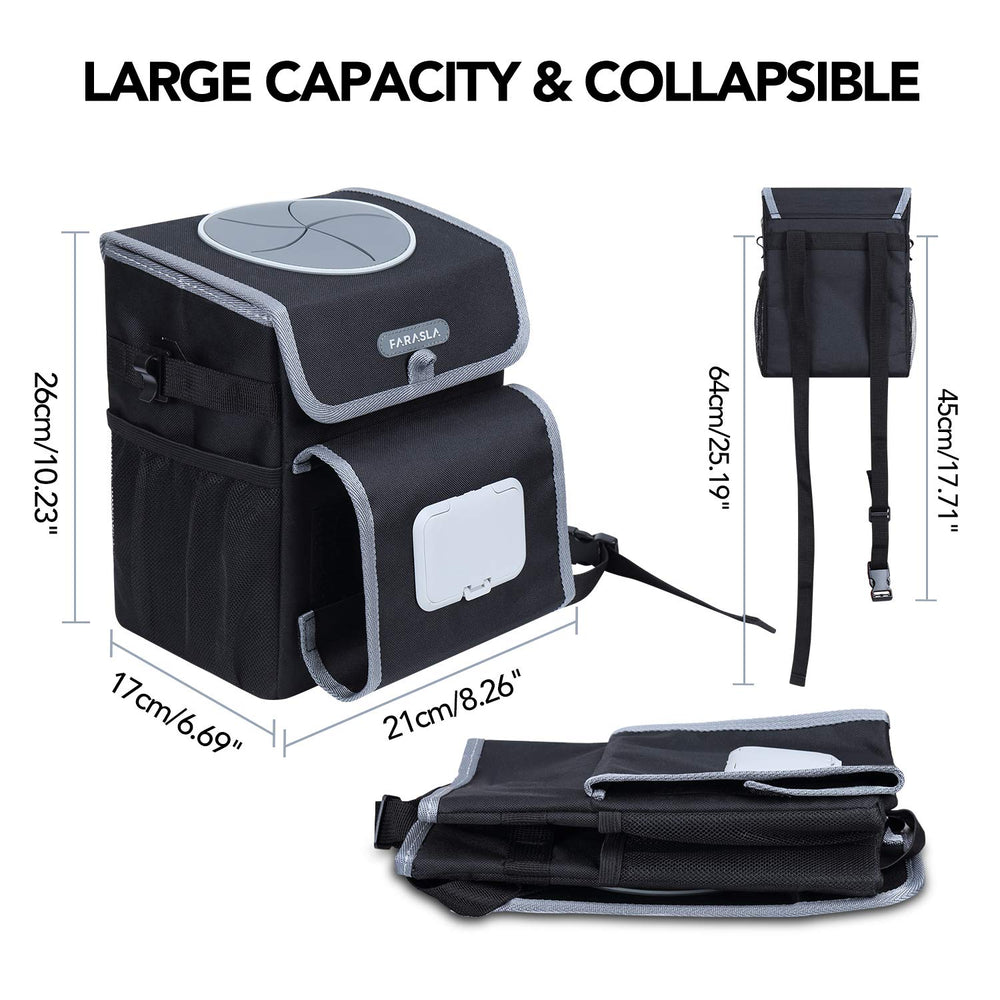 Farasla mesh pockets and elastic straps storing bottles and toys for organization benefit