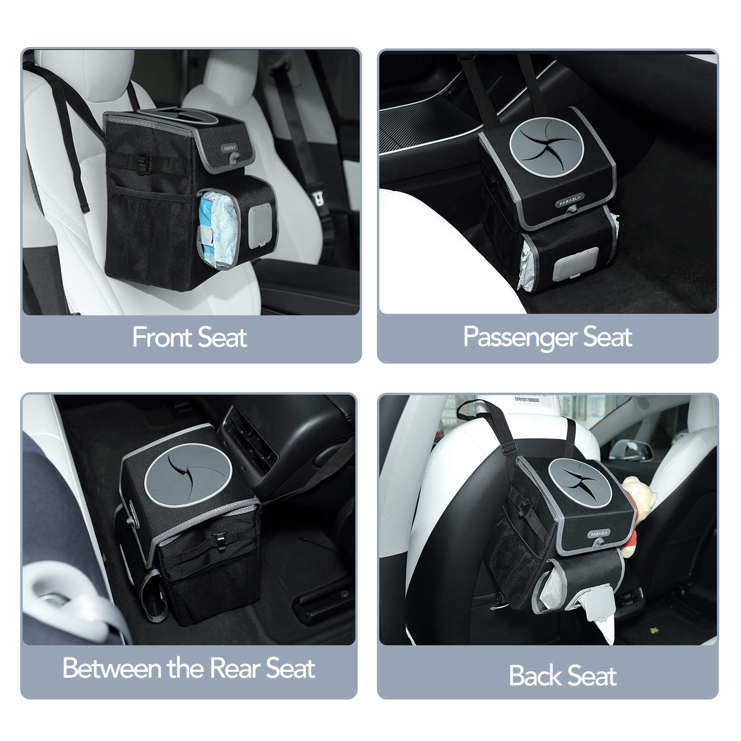 Farasla size comparison in car near cupholder showing compact capacity benefit