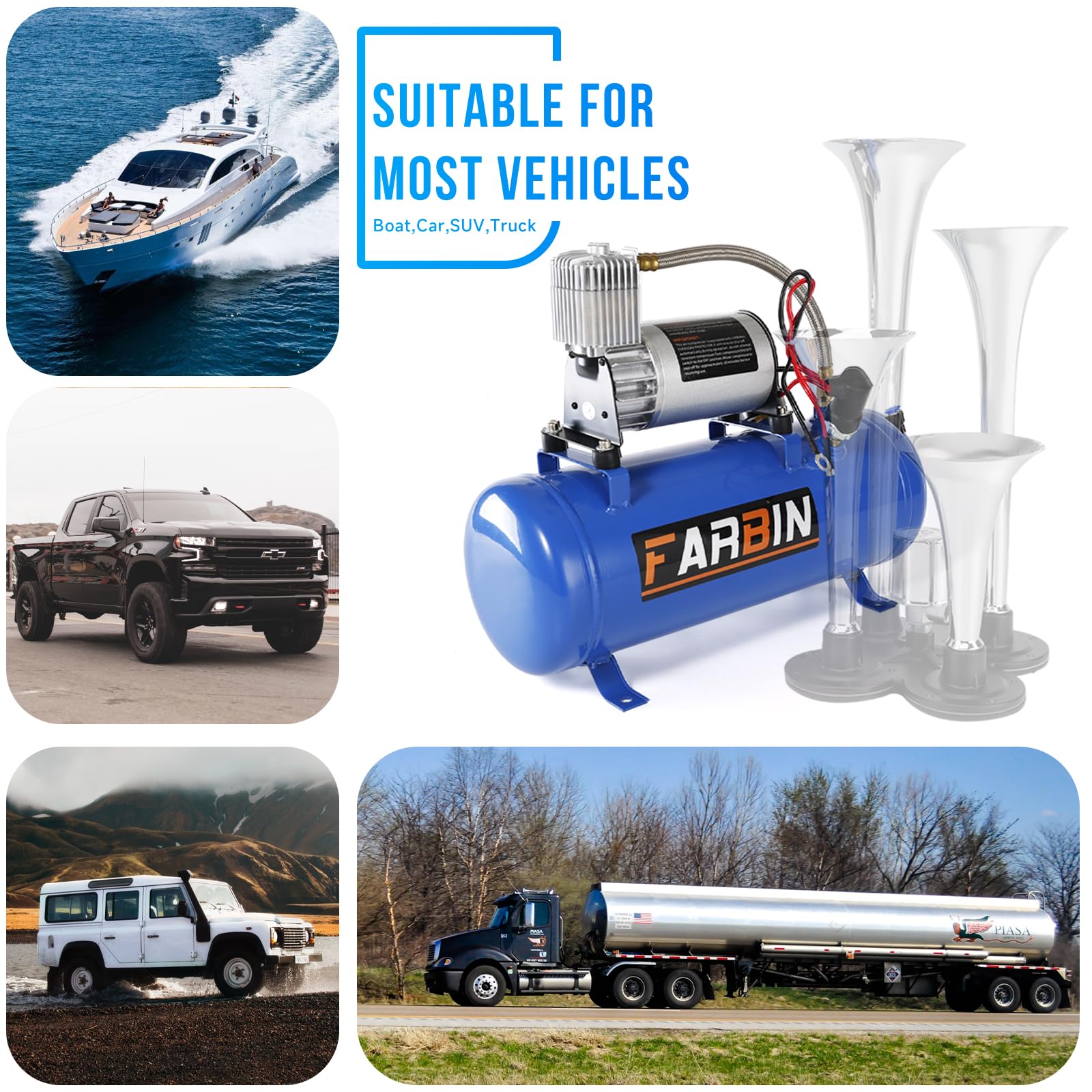 FARBIN compressor motor and integrated filter detail for durable performance