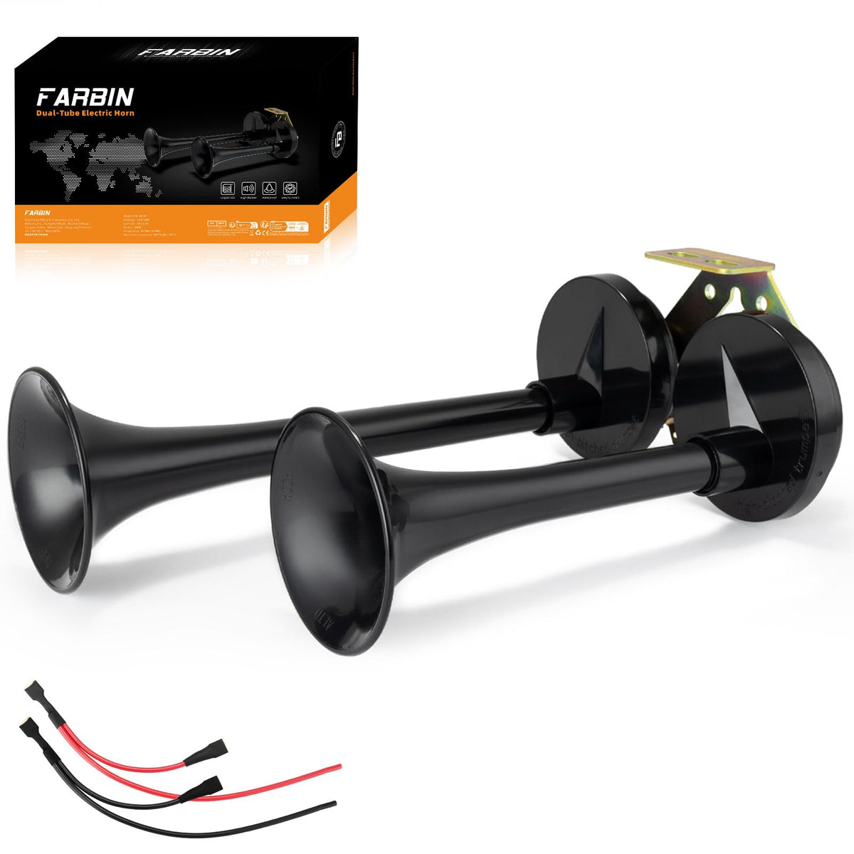 FARBIN front view dual trumpet showing bold design and loud warning benefit