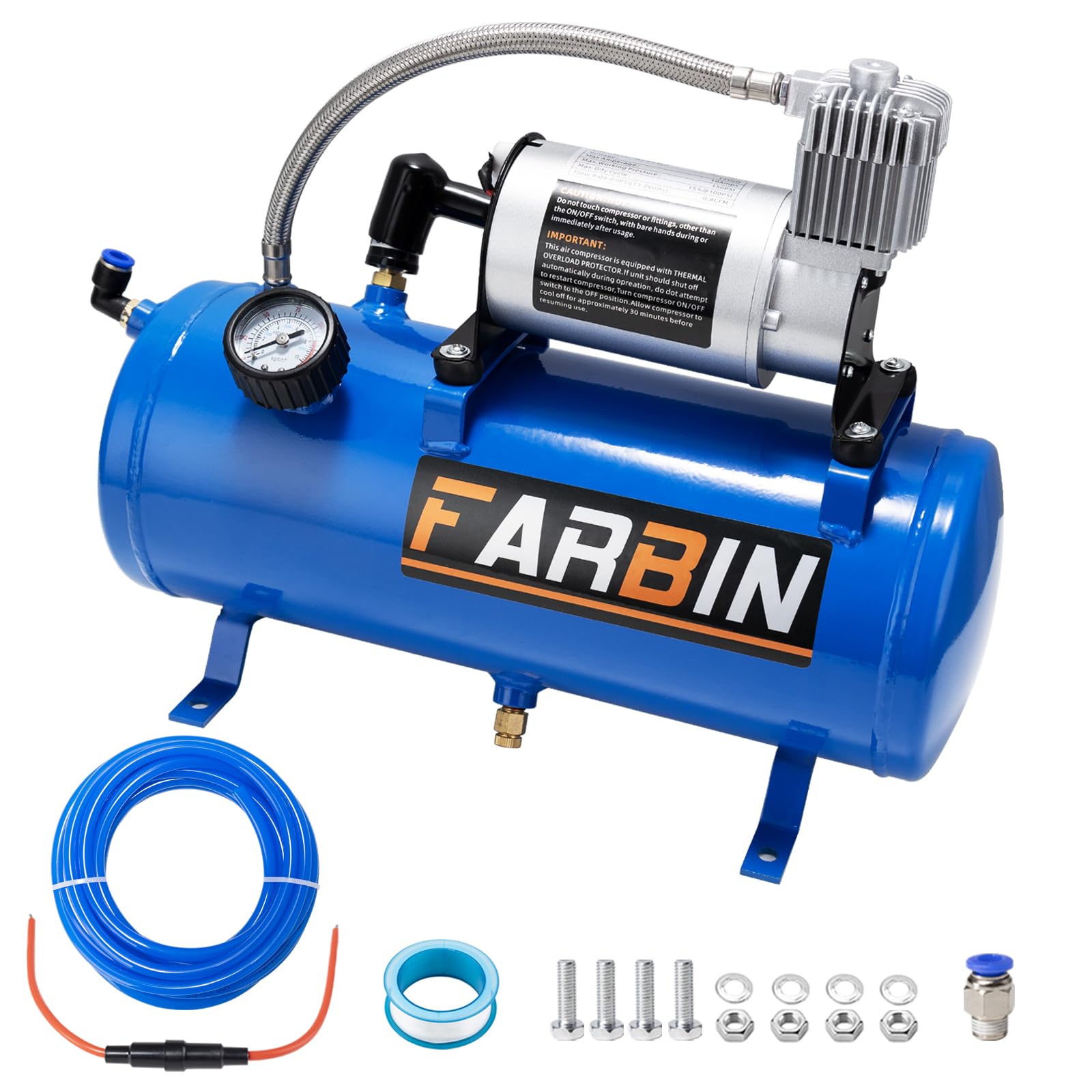 FARBIN front view of mounted compressor showing compact size and easy fit