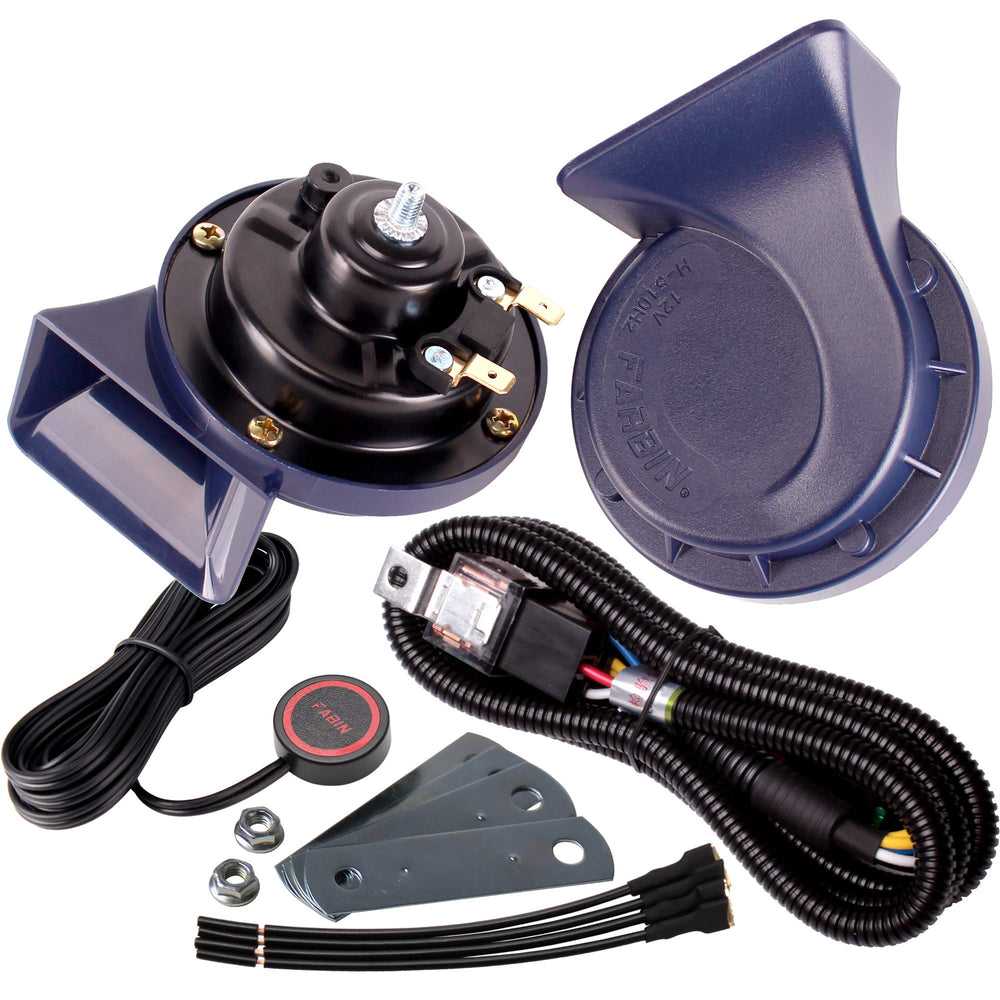FARBIN horn front view showing dual-tone openings and strong audible benefit