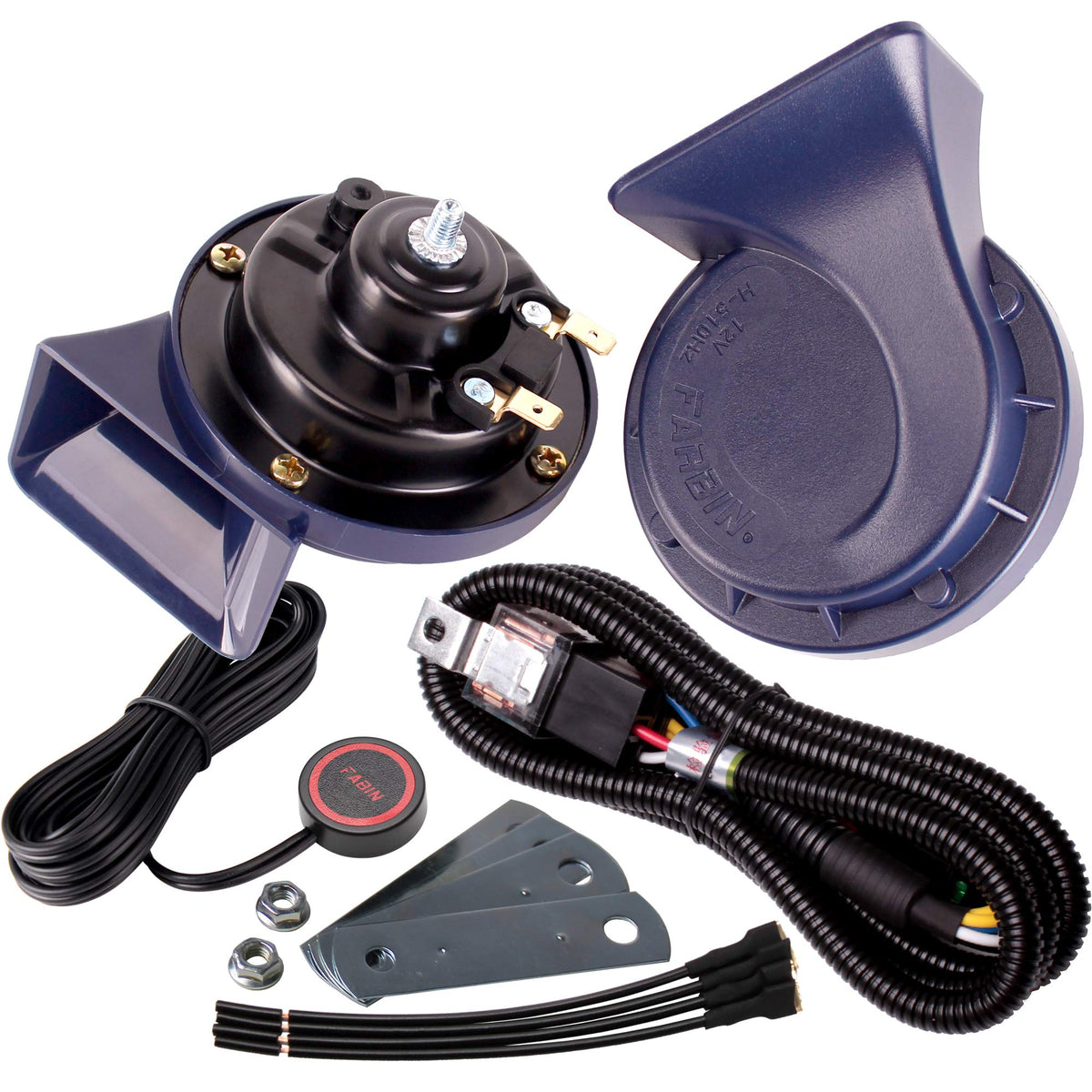 FARBIN horn front view showing dual-tone openings and strong audible benefit