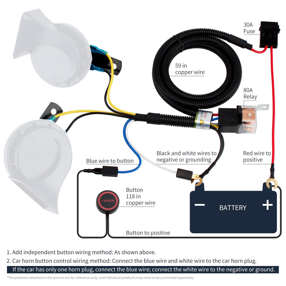 FARBIN relay installed under hood protecting switches and wiring from high loads
