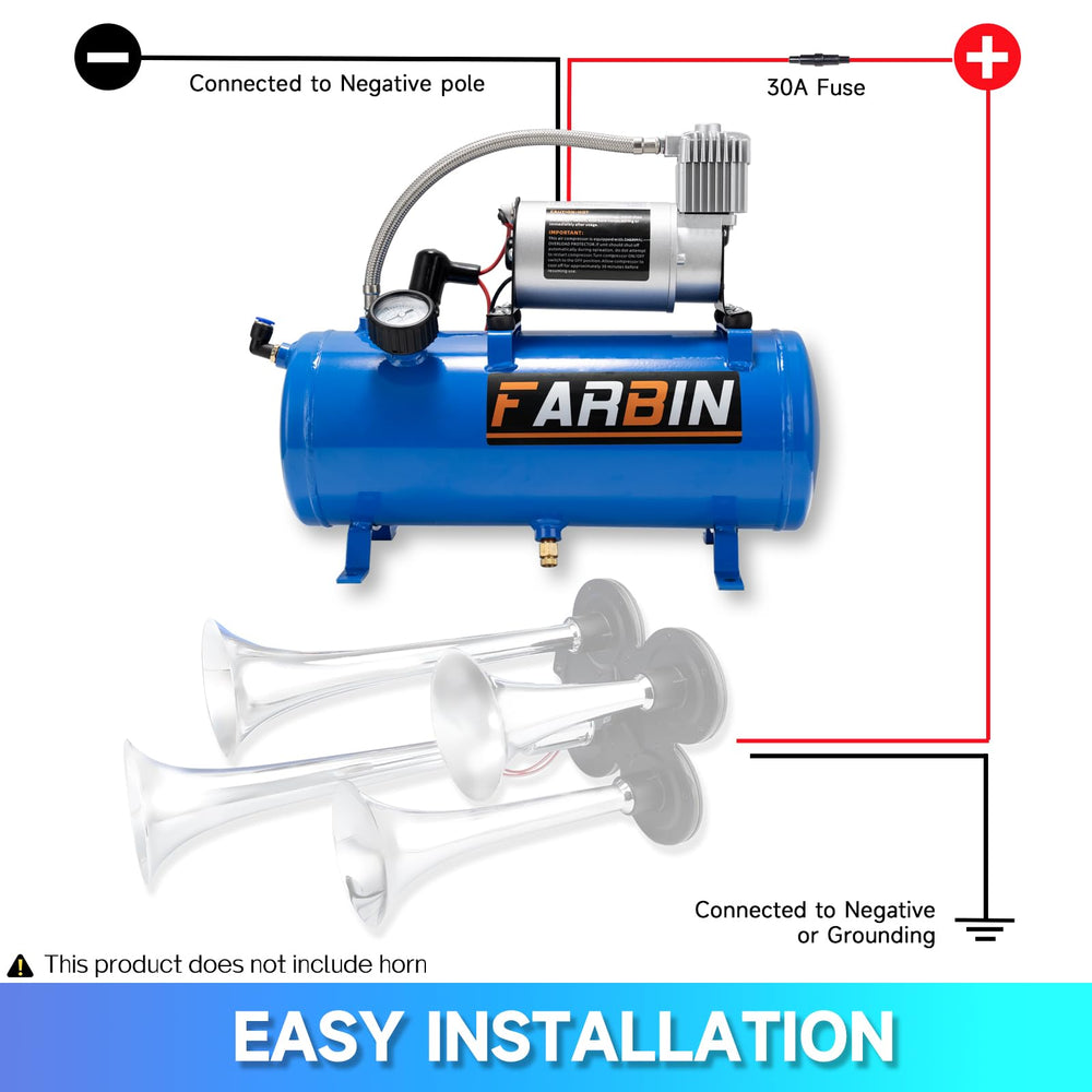 FARBIN lifestyle image of truck using horn highlighting reliable onboard air