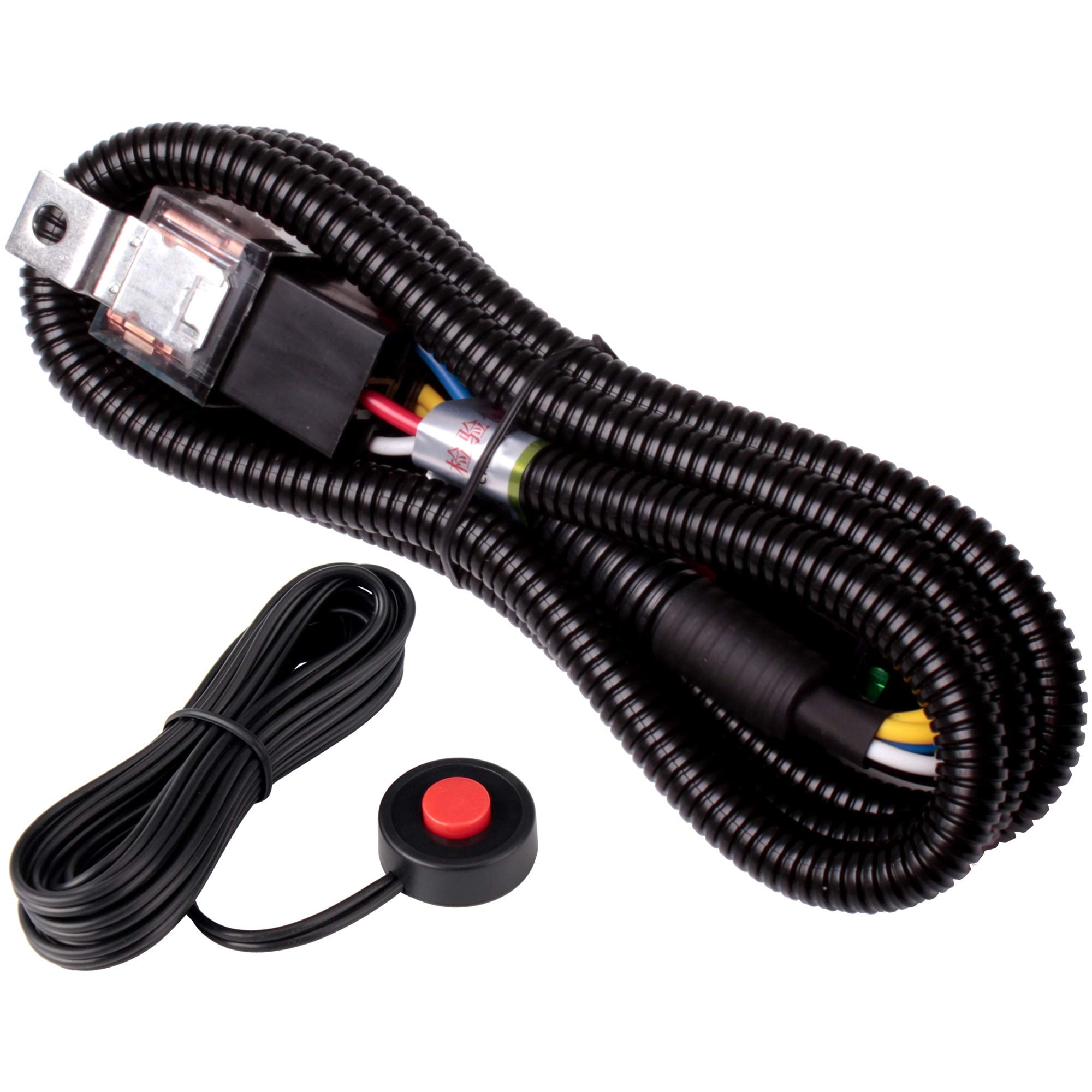 FARBIN relay harness front package showing kit components and benefit easy installation