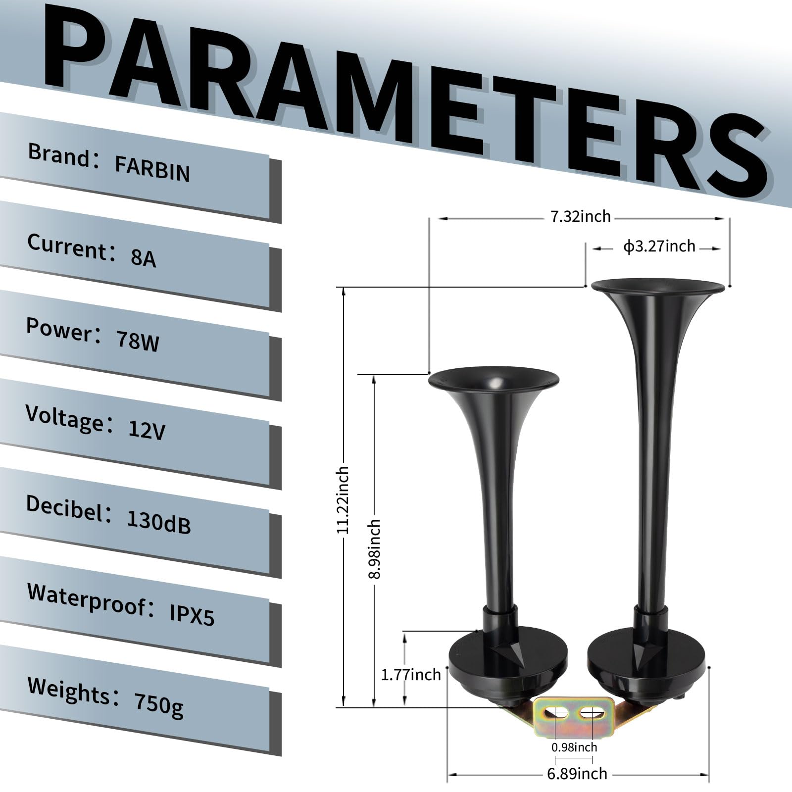 FARBIN side profile on aluminum base showing sturdy construction benefit