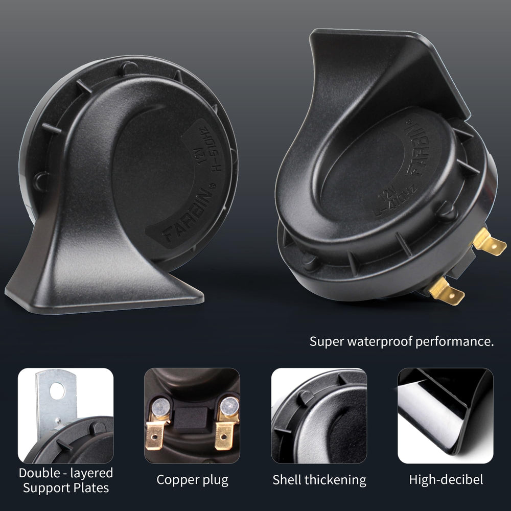 FARBIN horn under water spray showing waterproof protection for reliability