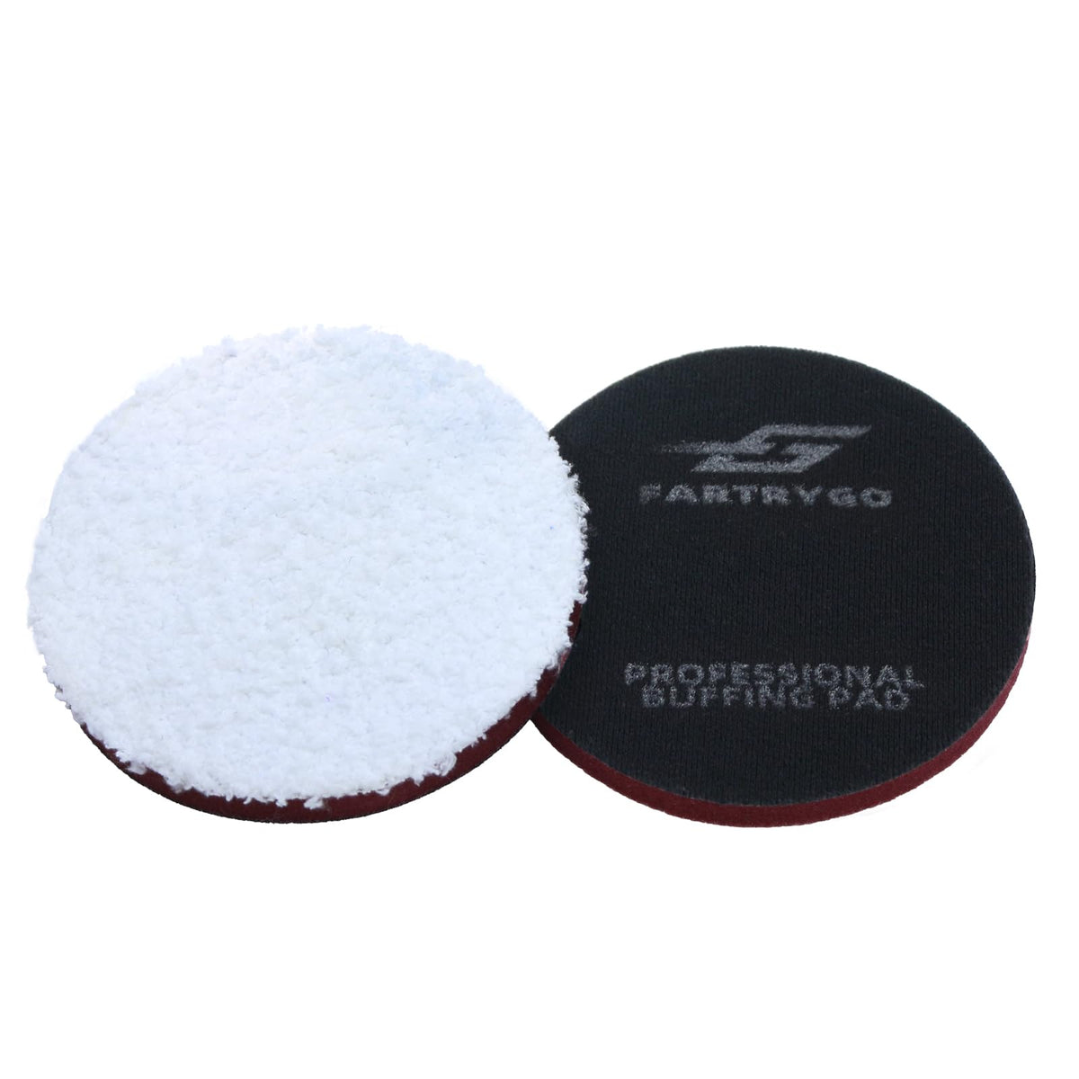 FarTryGo front view of 5-inch microfiber cutting pads showing packaging and features