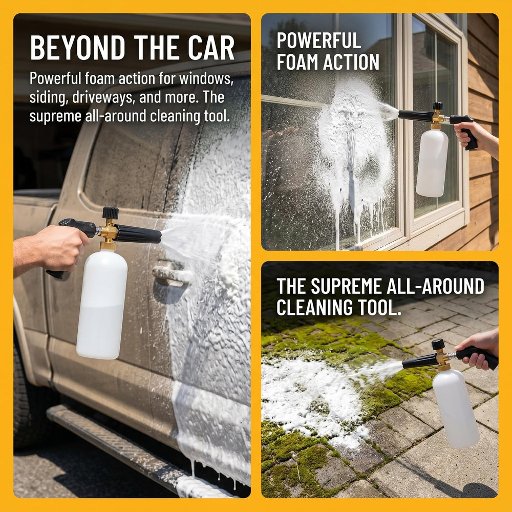 Fasmov foam spray in action producing thick clinging foam for better coverage