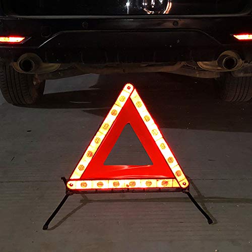 Fasmov triangle in use beside a disabled vehicle to alert motorists