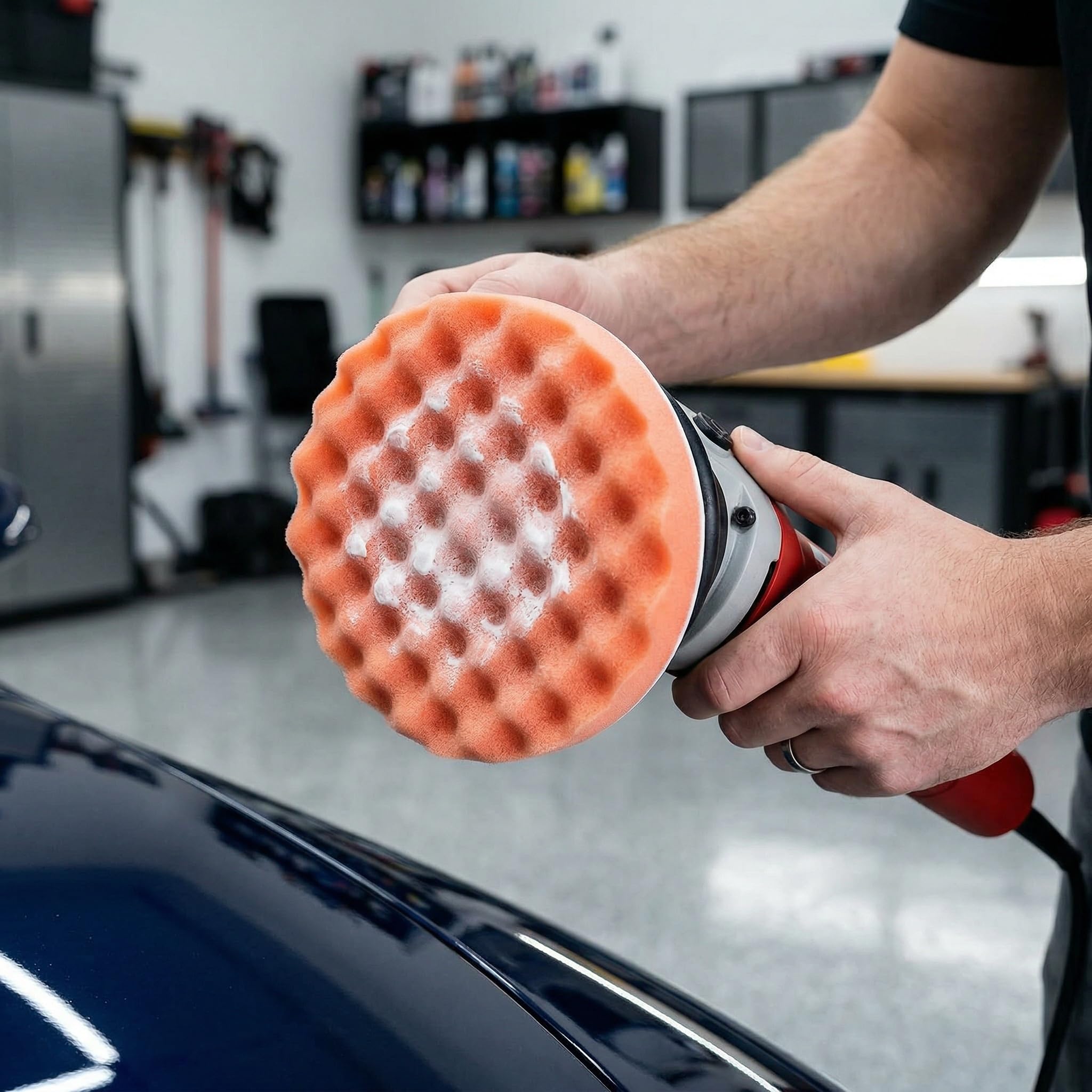 Fasmov pad bent to show flexible center ring for contour conformity