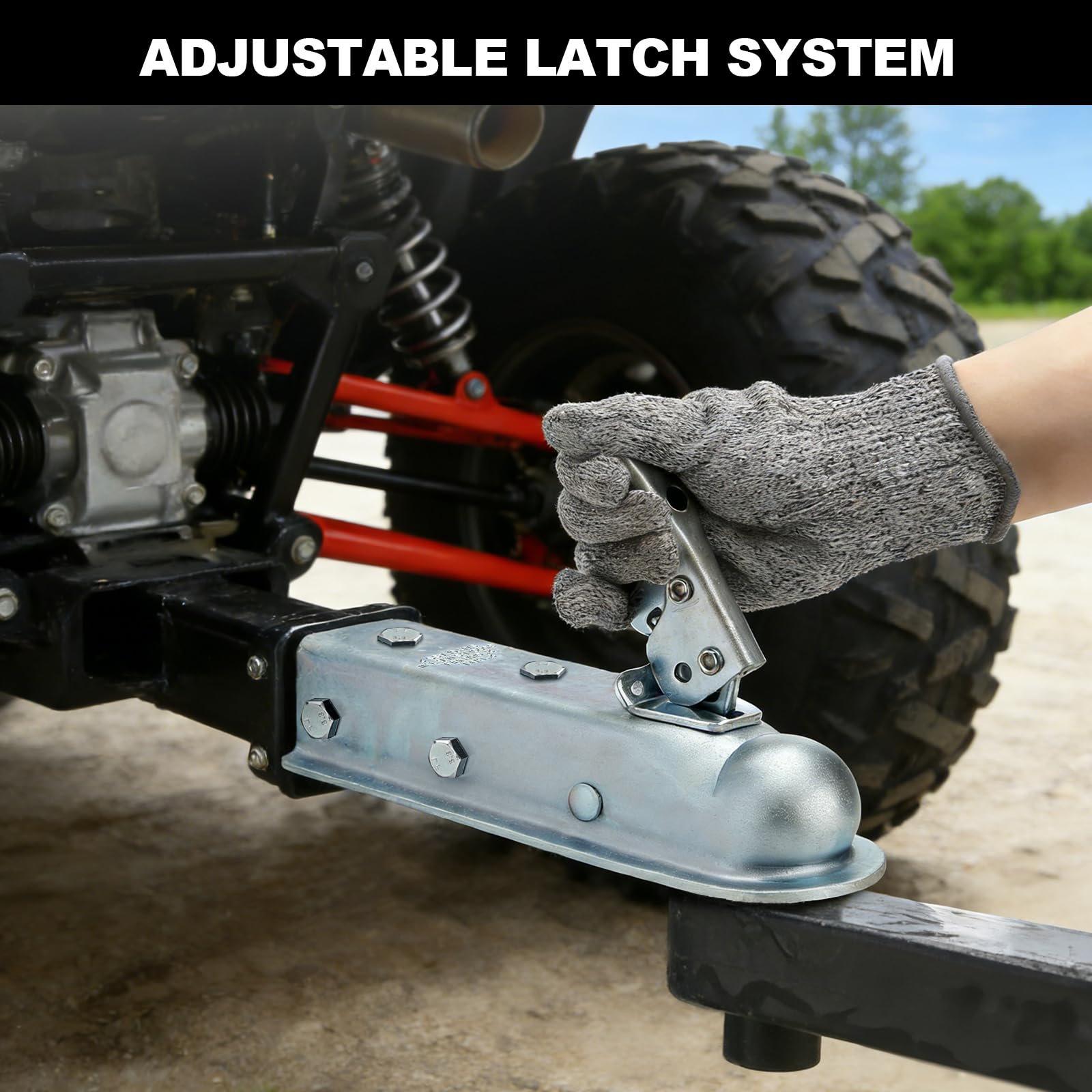 Fasmov coupler latch with safety pin slot providing added theft-prevention benefit