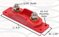 Fastronix close-up of 5/16" studs with boots showing corrosion protection