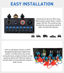 FASTSTORM 12V socket and glow labels showing convenient accessory power access