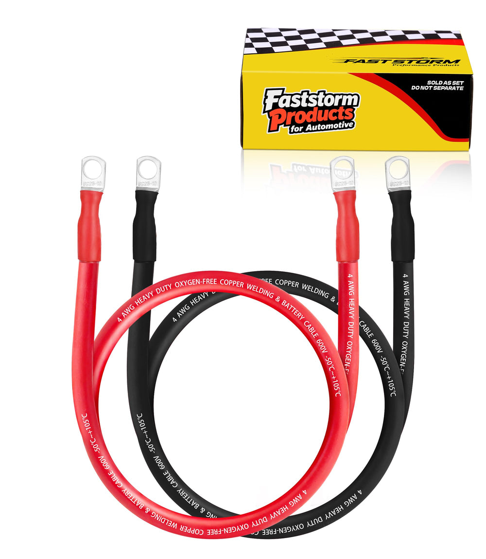 FASTSTORM front packaging showing 4ft red and black cables for quick identification