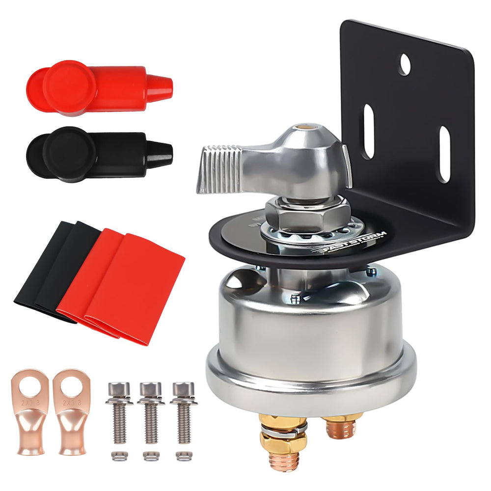 FASTSTORM front faceplate showing mount holes and ON/OFF markings for easy installation