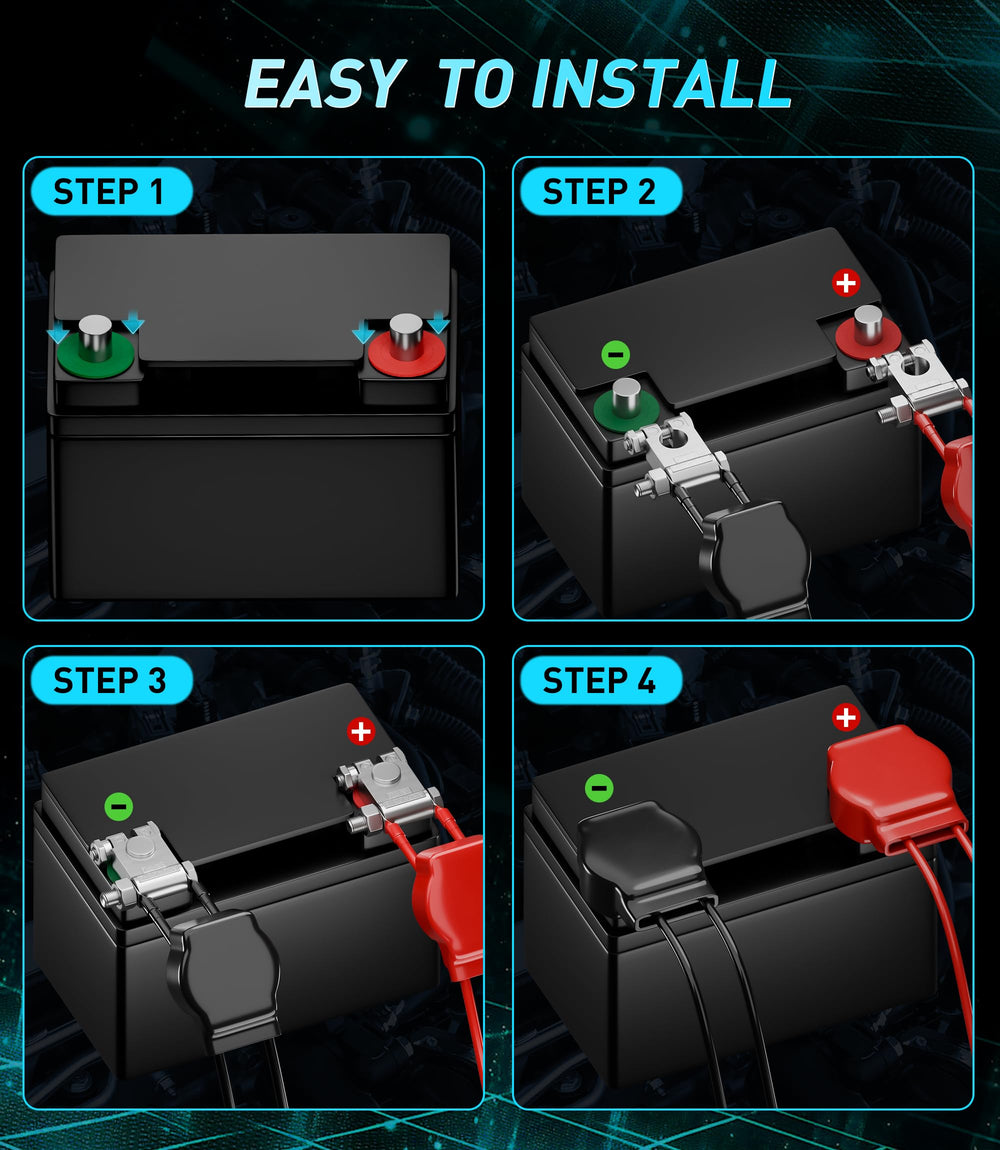 FASTSTORM red and black protective covers installed for safe, color-coded terminals