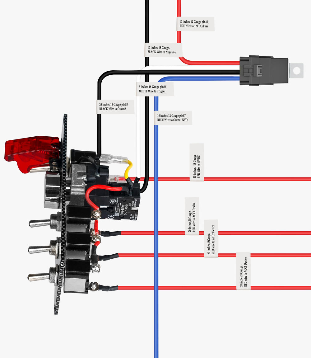 FASTSTORM relay wiring harness layout illustrating plug-and-play installation