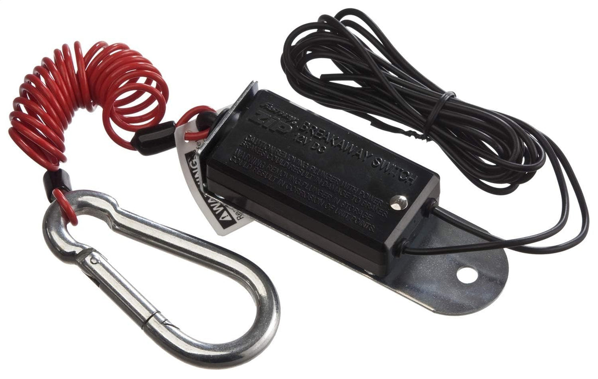 Fastway zip front view showing coiled red cable and switch, improves towing safety