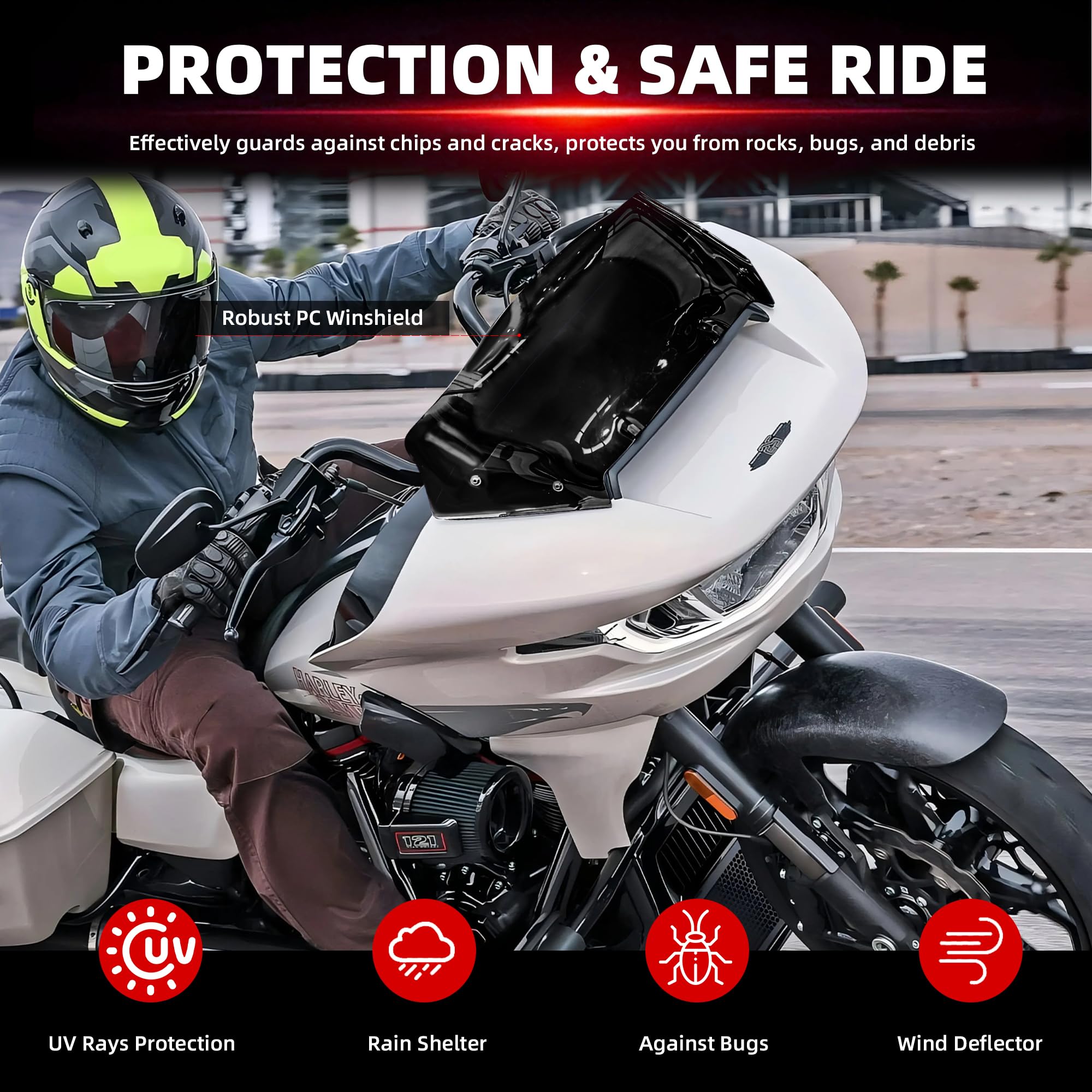 FATECIM mounted beside rider for scale indicating 9-inch height and coverage benefit