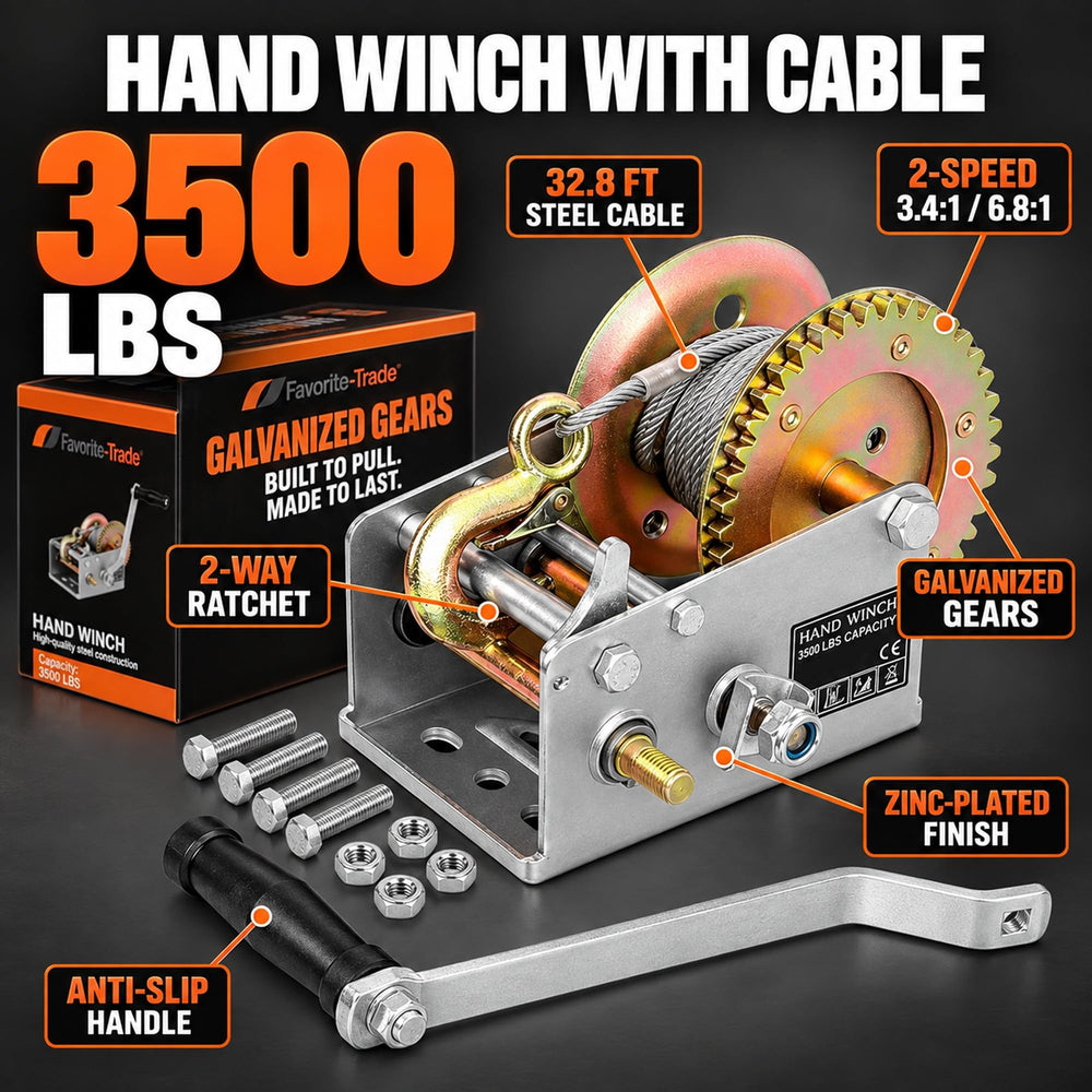 Favorite-Trade drum and 32.8 ft steel cable detail, long reach for trailers