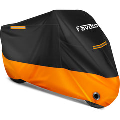 Favoto front view of covered motorcycle showing full protection and fit