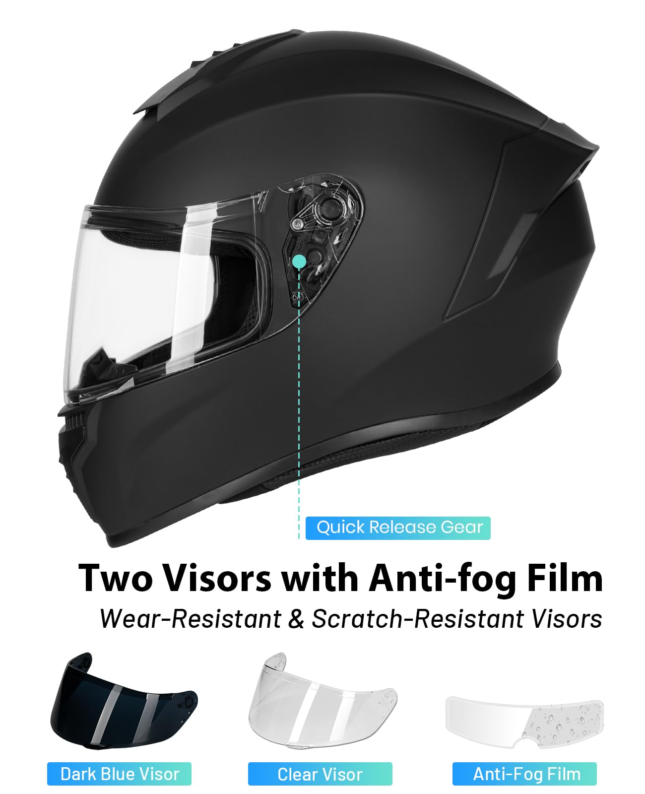 Favoto side profile with quick-release chin strap for fast release