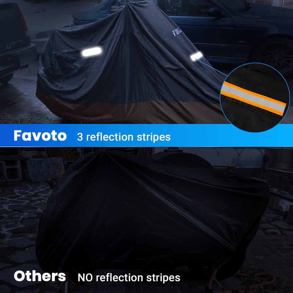 Favoto reflective strips at night improving motorcycle visibility