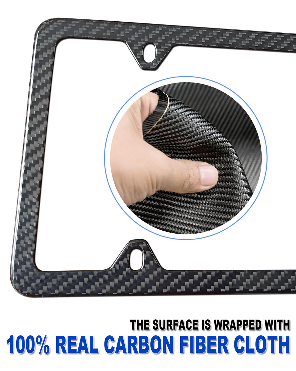FBJTDQ frame mounted on car front demonstrating secure fit and clean appearance benefit