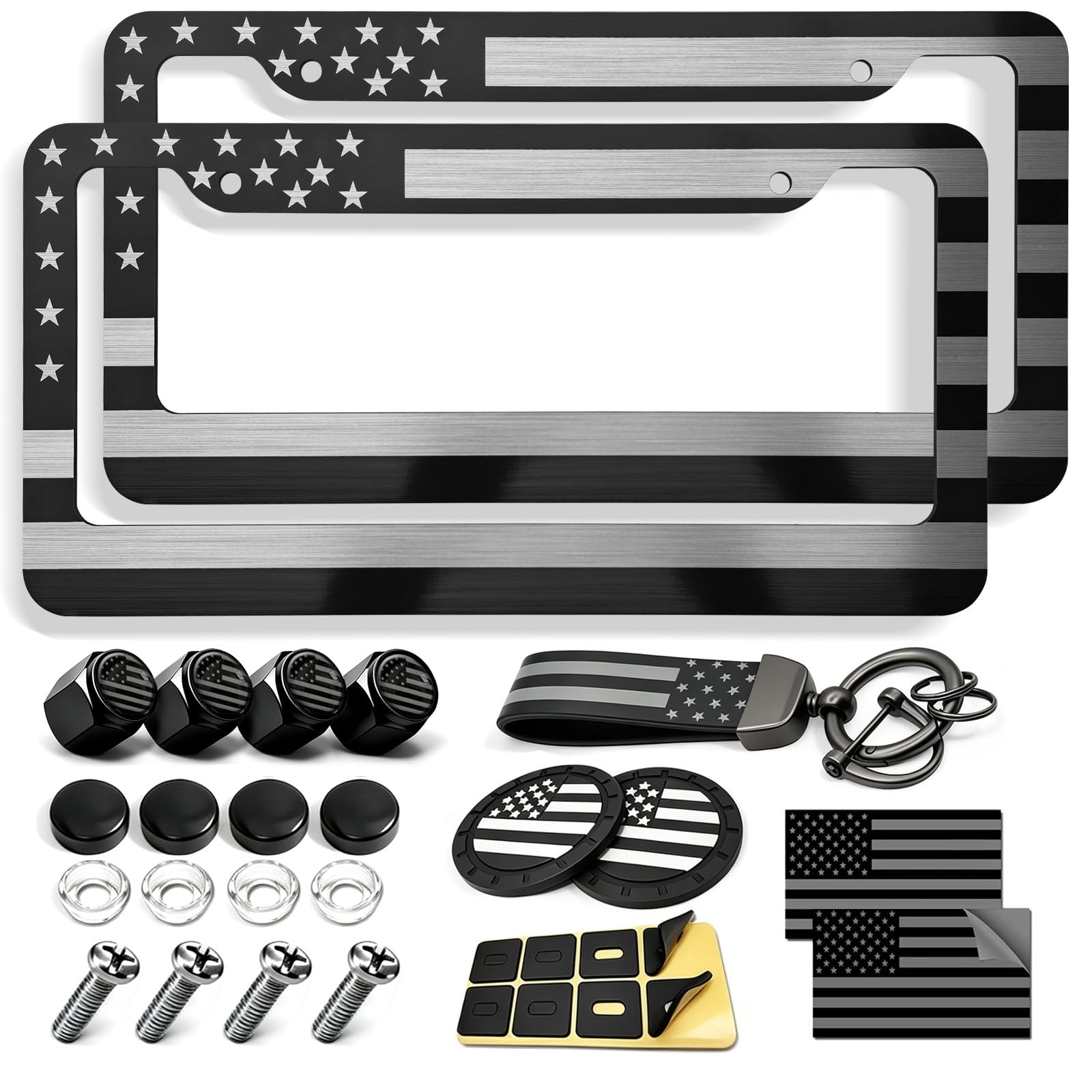 FBJTDQ front view of black flag frame shows crisp fit and bold design
