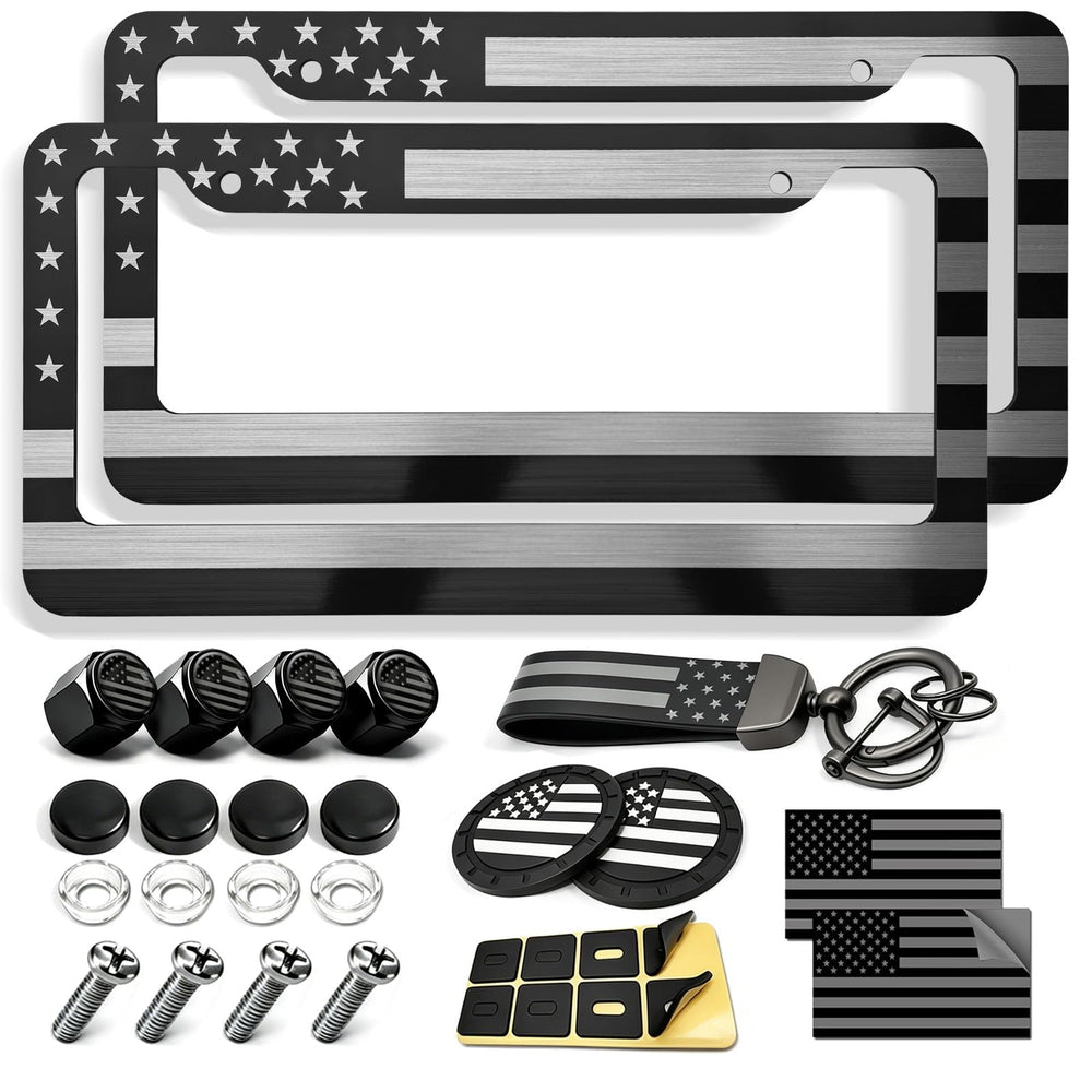 FBJTDQ front view of black flag frame shows crisp fit and bold design
