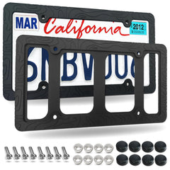 FBJTDQ front view of matte black silicone topography frame showing clean profile and protection